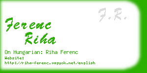 ferenc riha business card